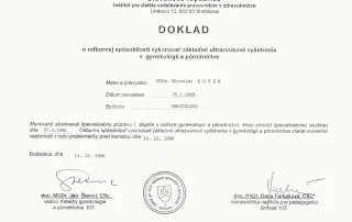 Potvrdenie o USG spôsobilosti